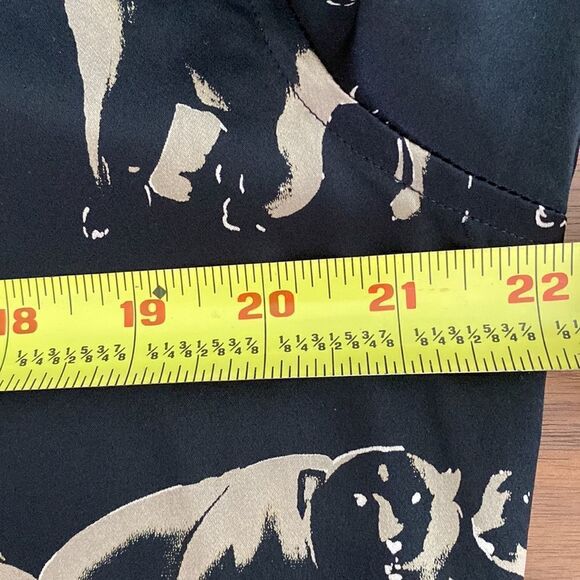 Ann May 100% silk bear print long sleeve blouse top size S - Picture 8 of 9